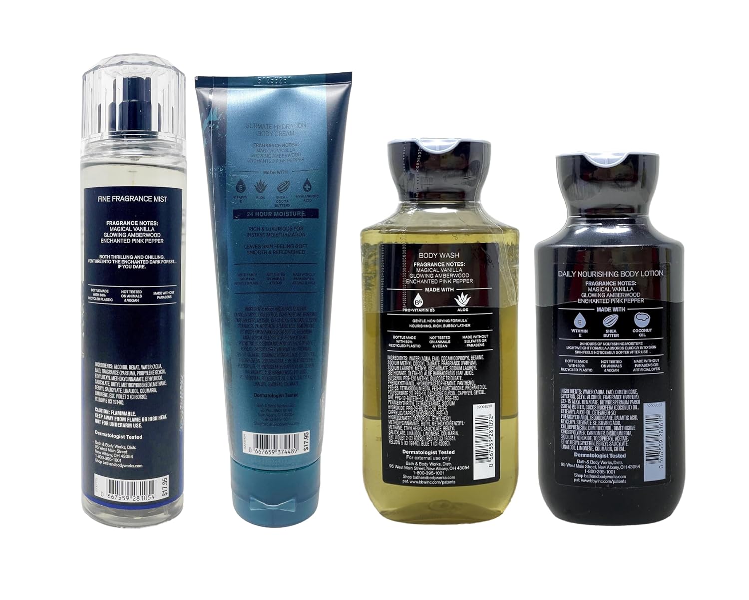 Bath & Body Works Wicked Vanilla Woods Gift Set - Fragrance Mist, Body Cream, Body Wash and Body Lotion - with a Fresh Forest Bar Soap - Full Size - Image 6