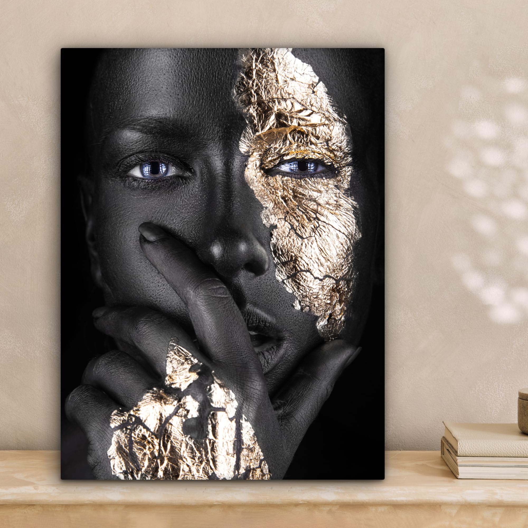 Quadro Moderno Per Soggiorno 30x40 Cm - Stampe Su Tela Con Cornice, Design Tarassaco Beige - Foto 10