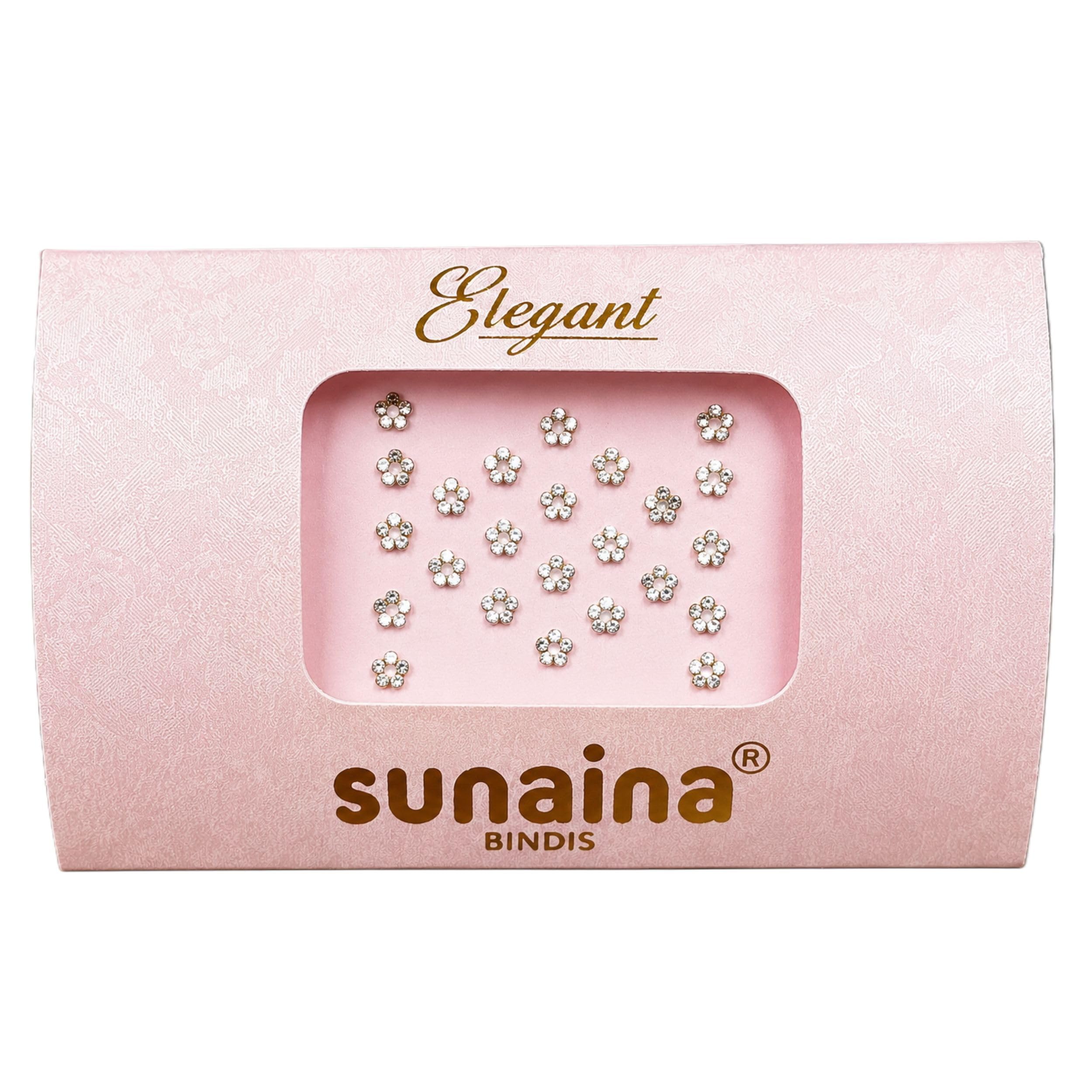 sunaina premium elegant silver stone bindi for girls & womens | designer self adhesive stone bindis for bridal, wedding, party & traditional ethnic look