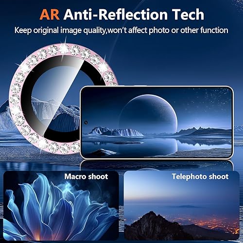 Vista 382 de para Samsung Galaxy Z Flip 7 Protector de Lente de Cámara, Cubierta de Lente de Vidrio Templado con Anillo de Metal Individual, [Fuerte Adhesión] 1