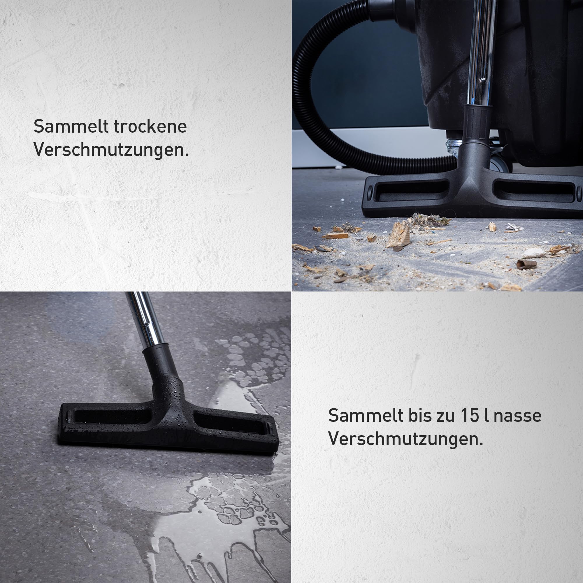 Högert Technik – Nass- und Trockensauger 30 L mit automatischer Filterreinigung, Funkfernbedienung, HEPA-Filter, Steckdose für Elektrowerkzeuge, 1600W Leistung
