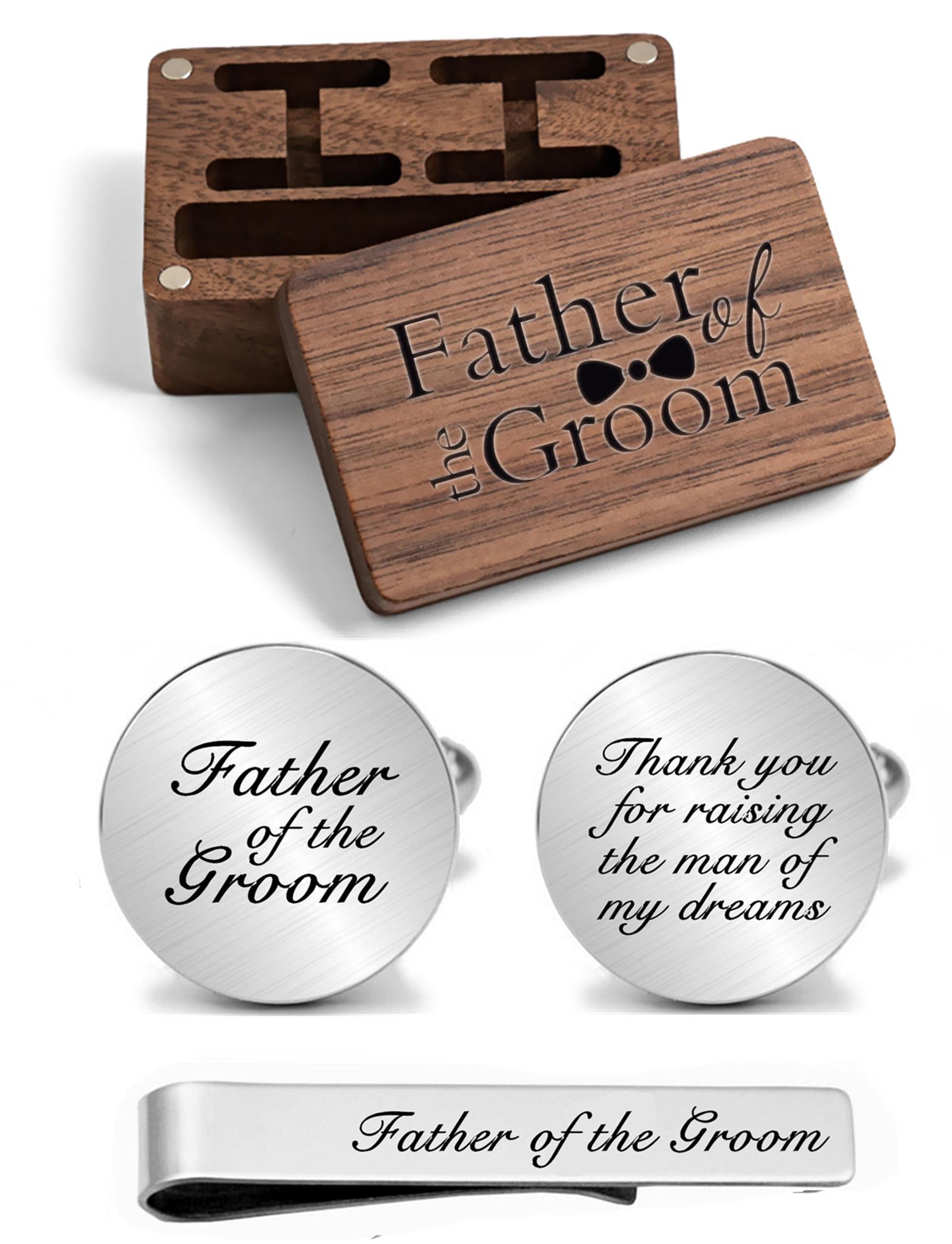 Father of The Groom Cuff Links Personalized Cufflinks Gift for Father (Style 1)-image-29