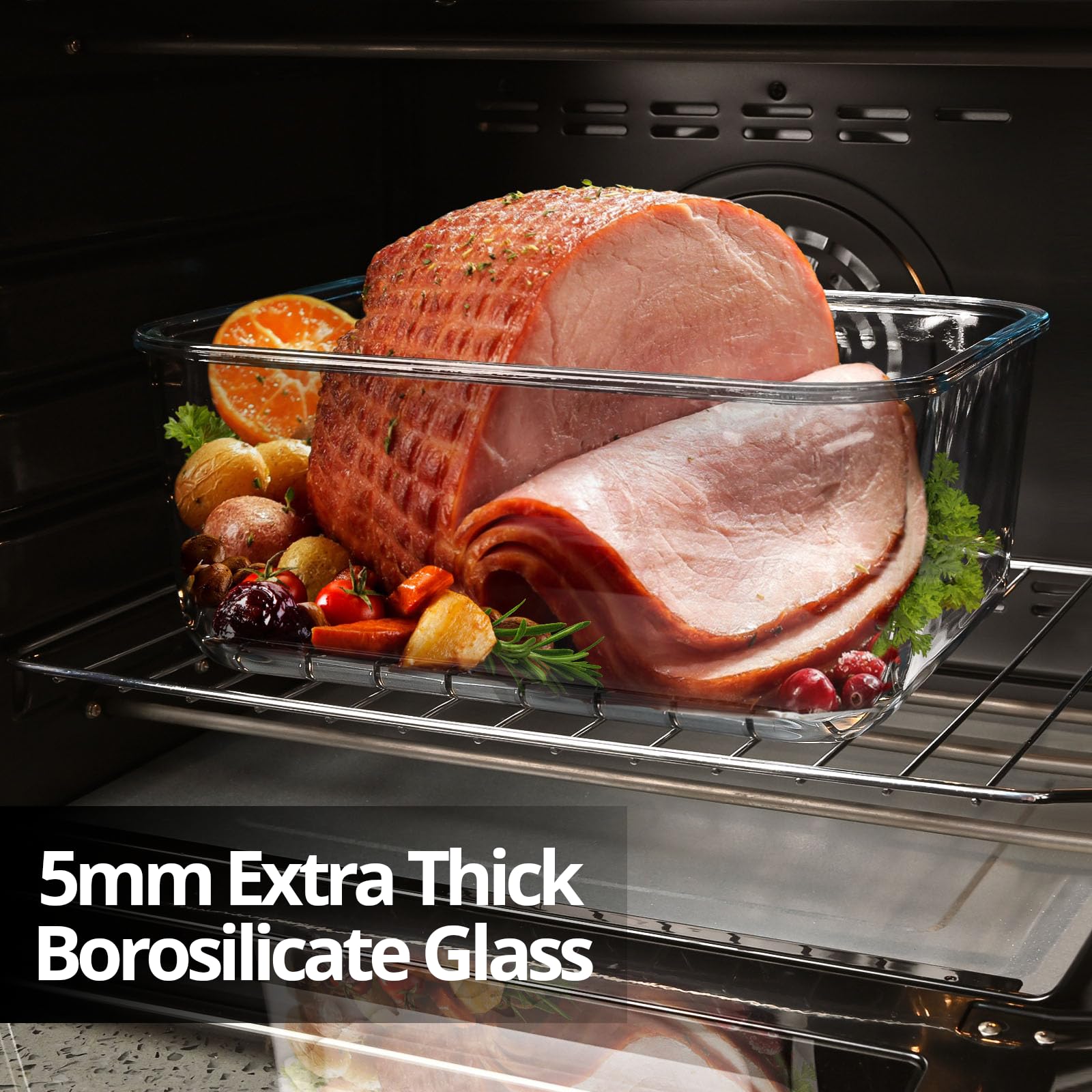 Grandi contenitori in vetro con coperchi, grandi contenitori per alimenti per marinata per rosticceria, pollo, preparazione di tacchino, anguria, potluck, XL XL extra large, contenitori ermetici per