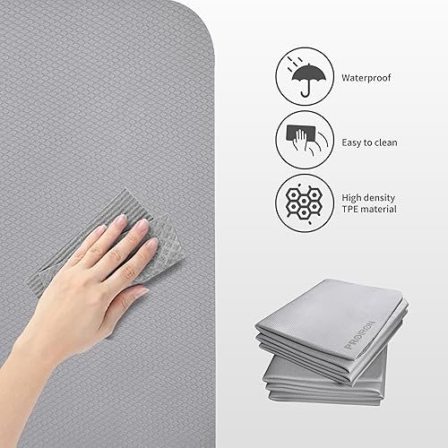 Miniatura 4 de PROIRON Esterilla de Yoga Plegable 0.24"/0.16" para Entrenamiento en Casa y Viajes, Esterillas de Yoga de Viaje Antideslizantes con Bolsa de (TPE de