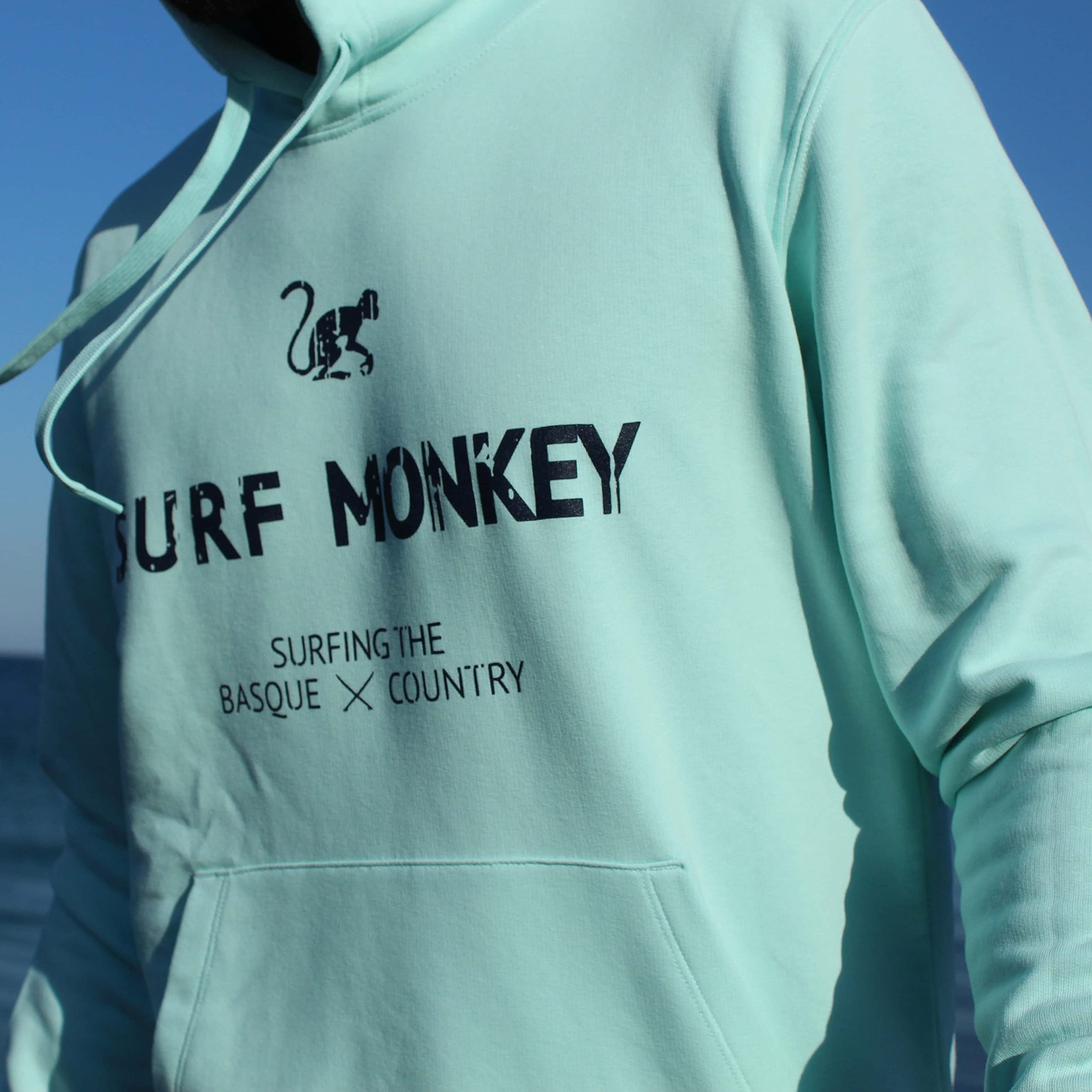 Surf Monkey Hoodie - Felpa ecologica con cappuccio da uomo/donna in cotone biologico Gots