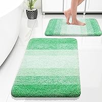 Vista 275 de OLANLY Juego de 2 alfombras de baño de 2 piezas, alfombras de baño de microfibra suave y absorbente y alfombra de inodoro con contorno