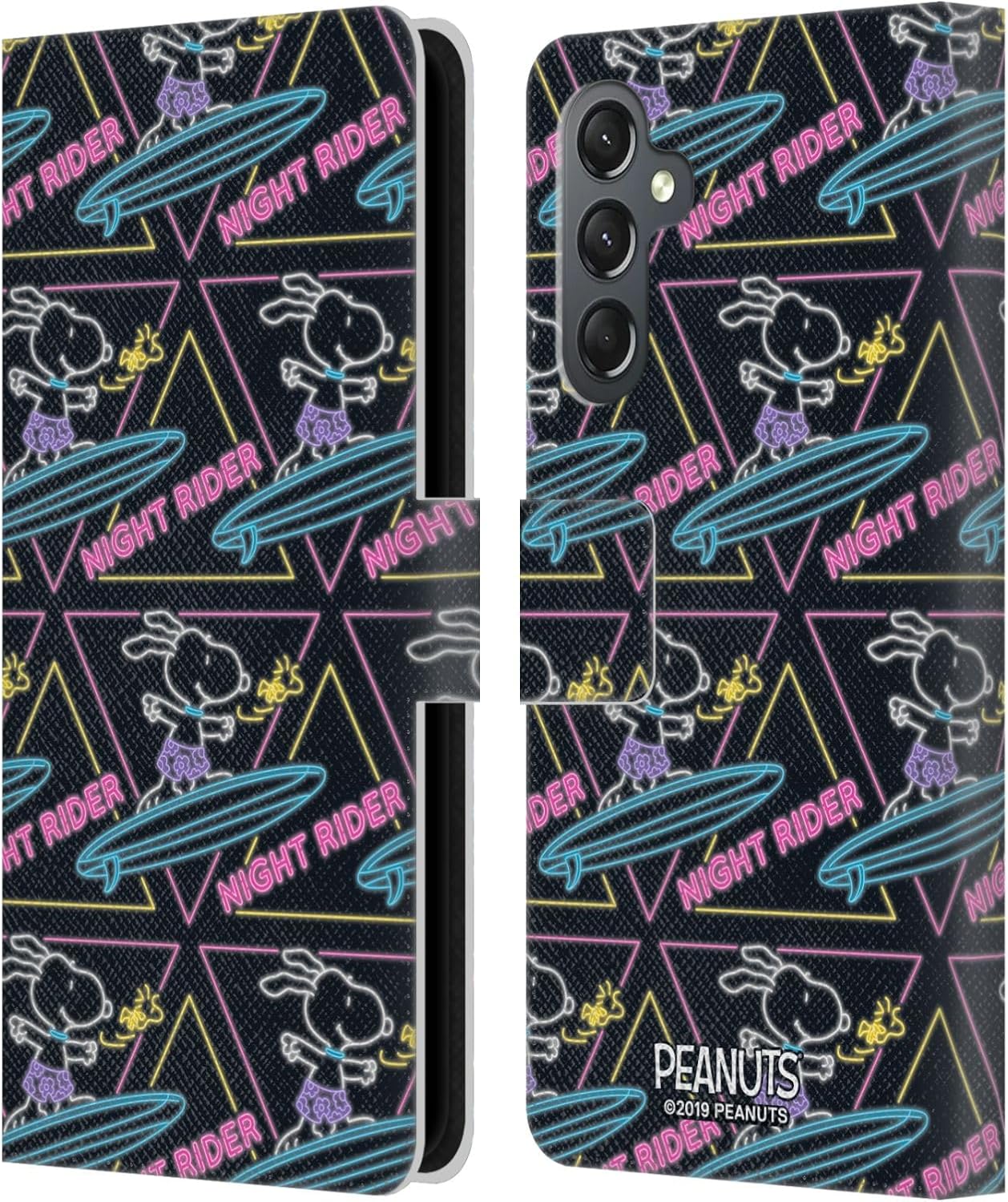 Head Case Designs Officially Licensed Peanuts Night Rider Snoopy Aloha Disco Leather Wallet Case Compatible with Samsung Galaxy A25 5G