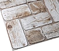 Vista 4 de Dundee Deco Panel de pared 3D de PVC de imitación blanco, 3.2 x 1.6 pies (37.8 in x 18.9 in), decoración de paneles de pared de diseño