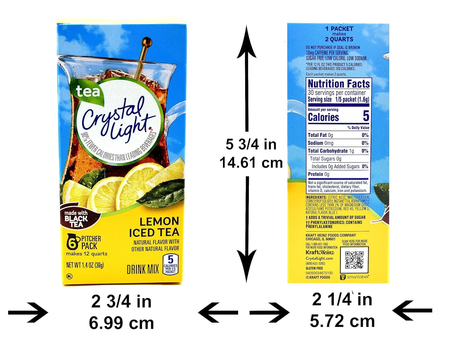 Crystal Light Lemon Iced Tea Drink Mix, 12-Quart Canister (Pack of 8)