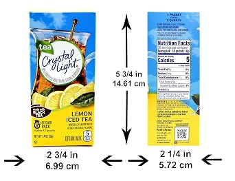 Crystal Light Iced Tea Drink Mix, Natural Lemon Flavor (12-Quart), 1.4-Ounce Packages (Pack of 4)