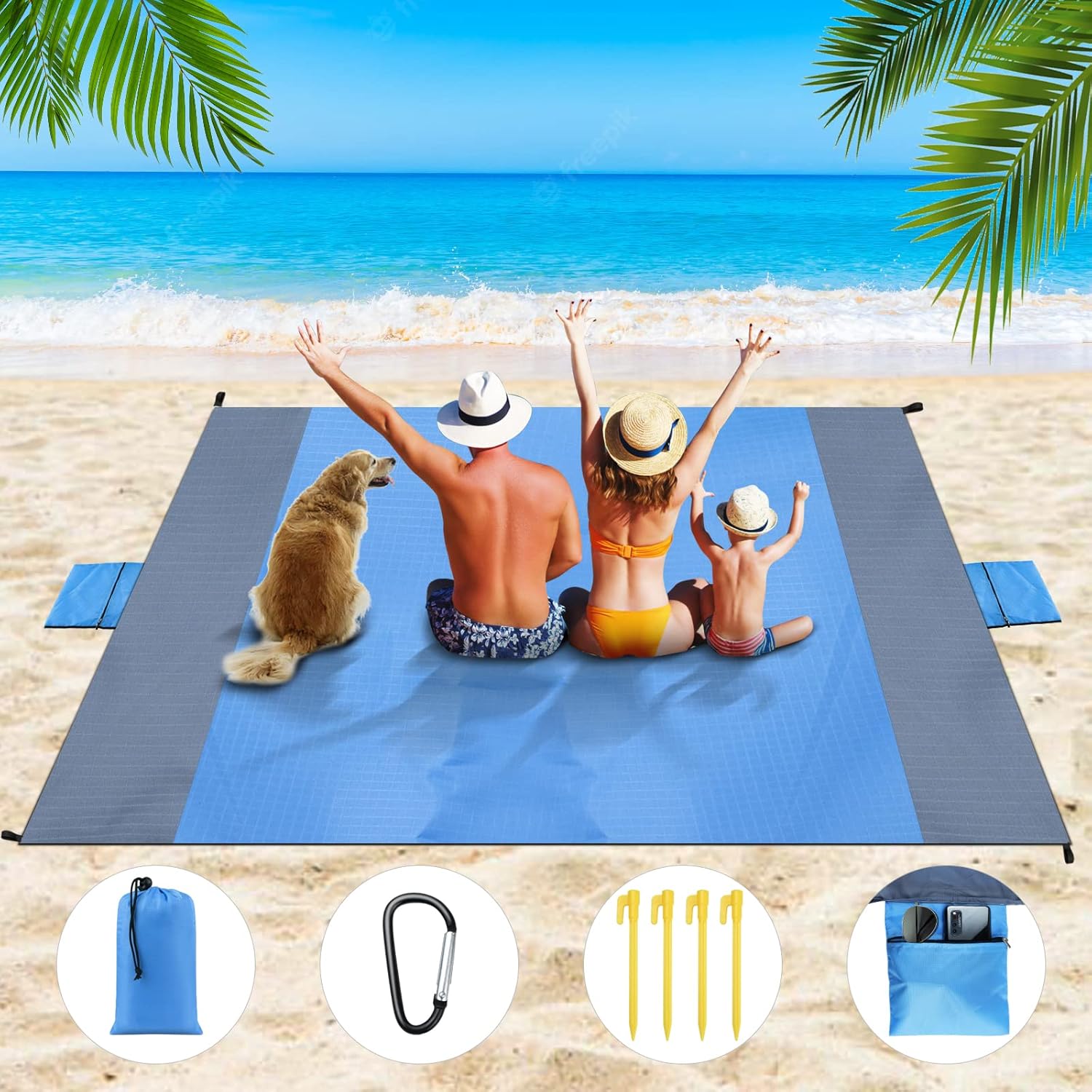 Beach Blanket Beach Mat Sandproof Large Blanket 210 * 200 CM