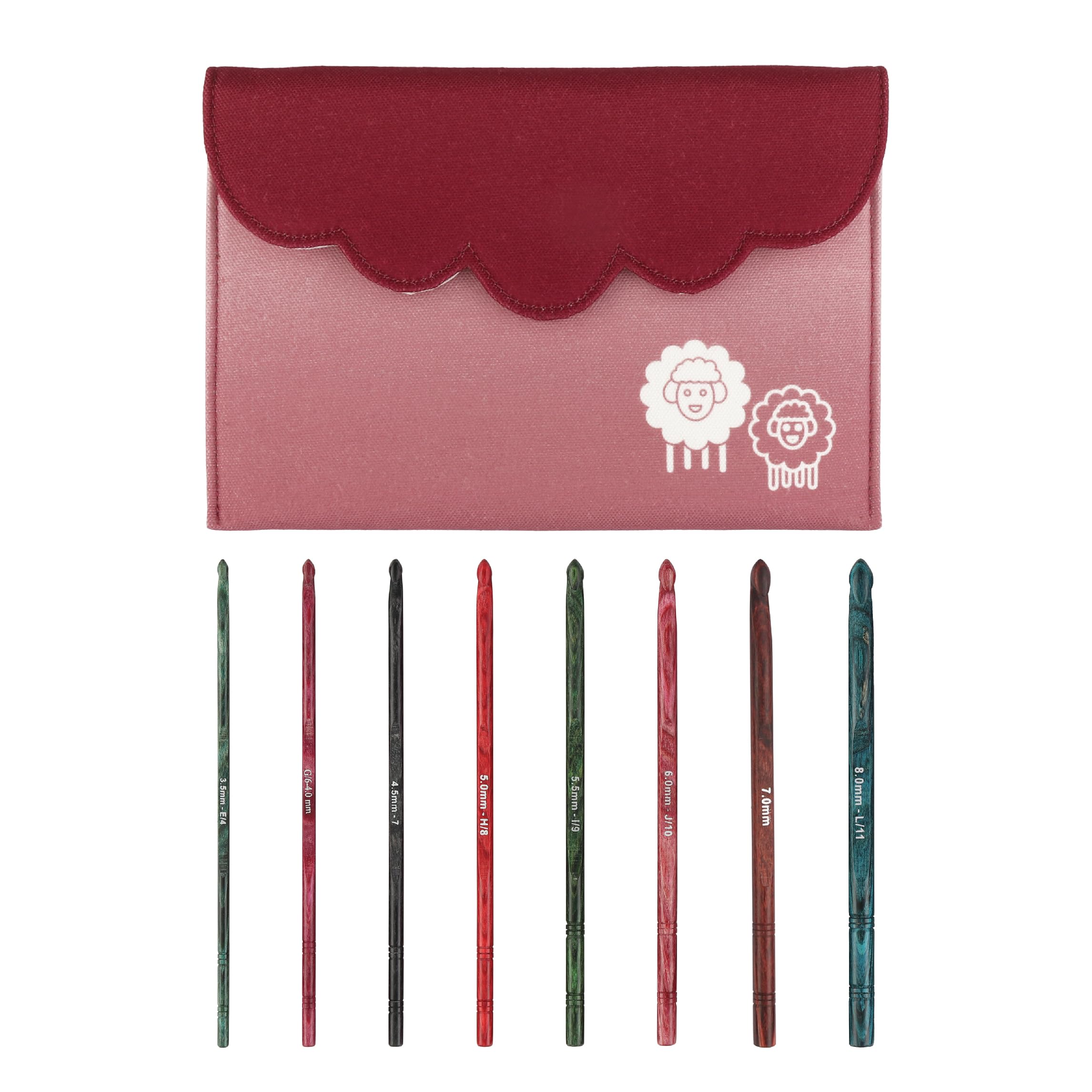 KnitPro Dreamz Deluxe Single-Ended Crochet Hook Set | 8 Sizes (3.5mm to 8mm)