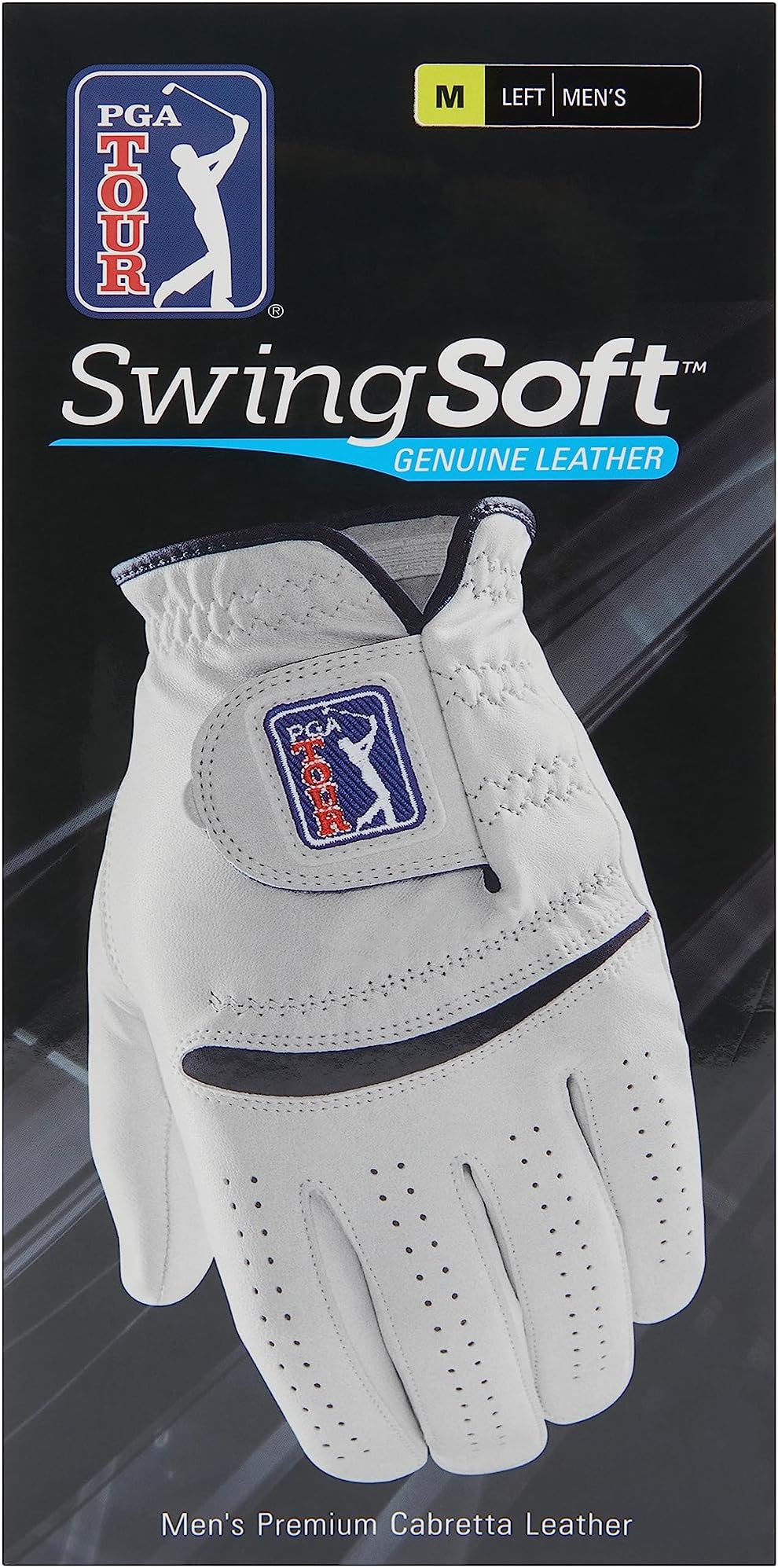 PGA Men's Leather Glove - Right, Bright White, M/L