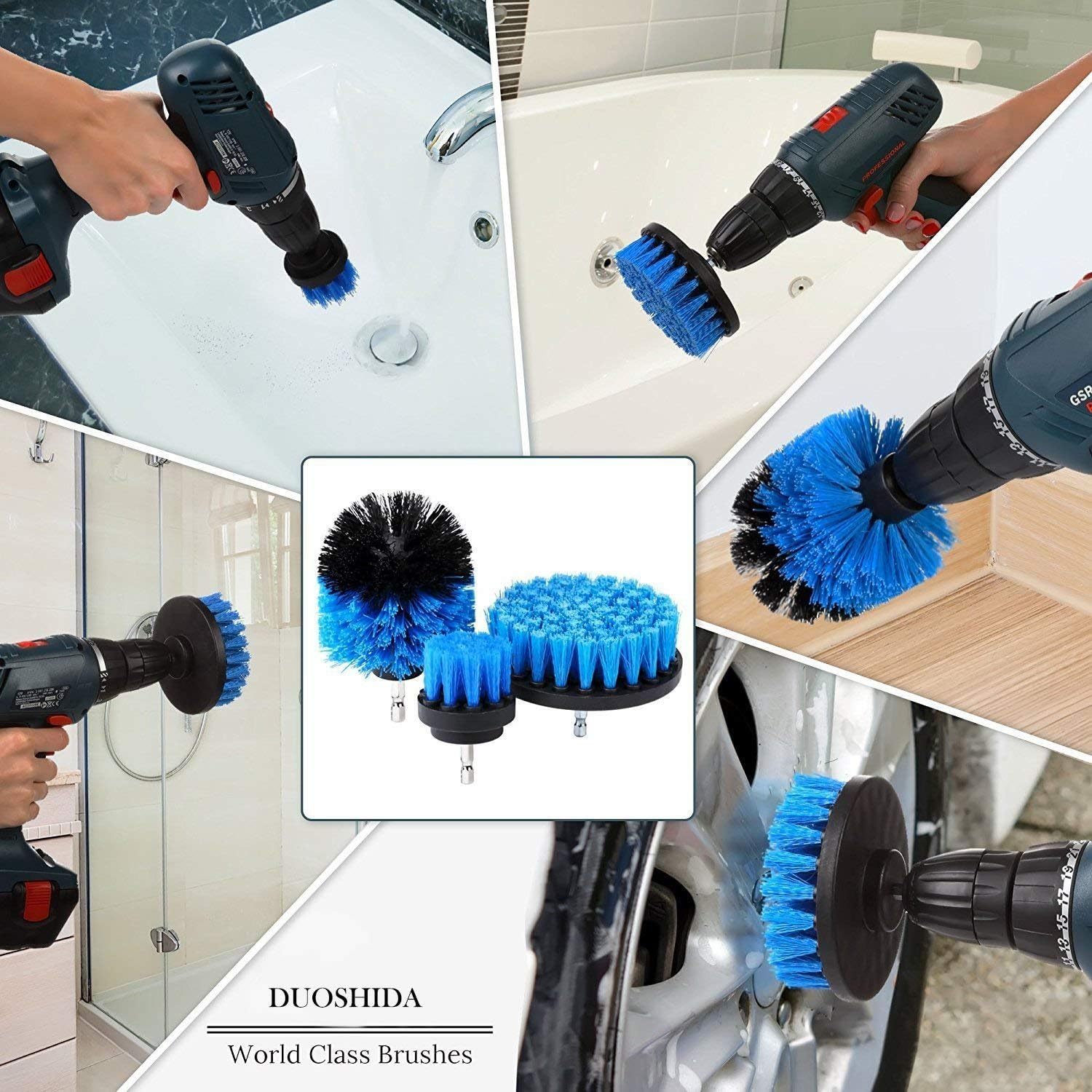 Exclusive Discount 🔥 Drill Brush Heavy Duty Stiff Bristle Scrub Brush with 6 Inch Extend & Scrub Pads Cleaning Kit (Medium Blue) Black Friday - 60% OFF Drill Brush Heavy Duty Stiff Bristle Scrub Brush with 6 Inch Extend & Scrub Pads Cleaning Kit (Medium Blue)
