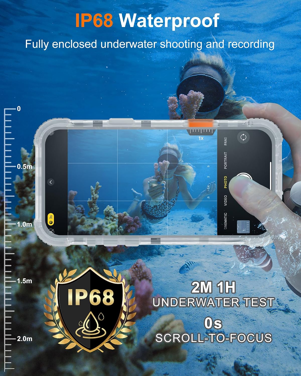 for iPhone 17 Pro Max Waterproof Case with Magsafe, Built-in [Camera & Screen Protector] [Lanyard], IP68 Water Proof Full Body Dustproof Heavy Duty Frosted Protective Phone Cover, 6.9" Clear