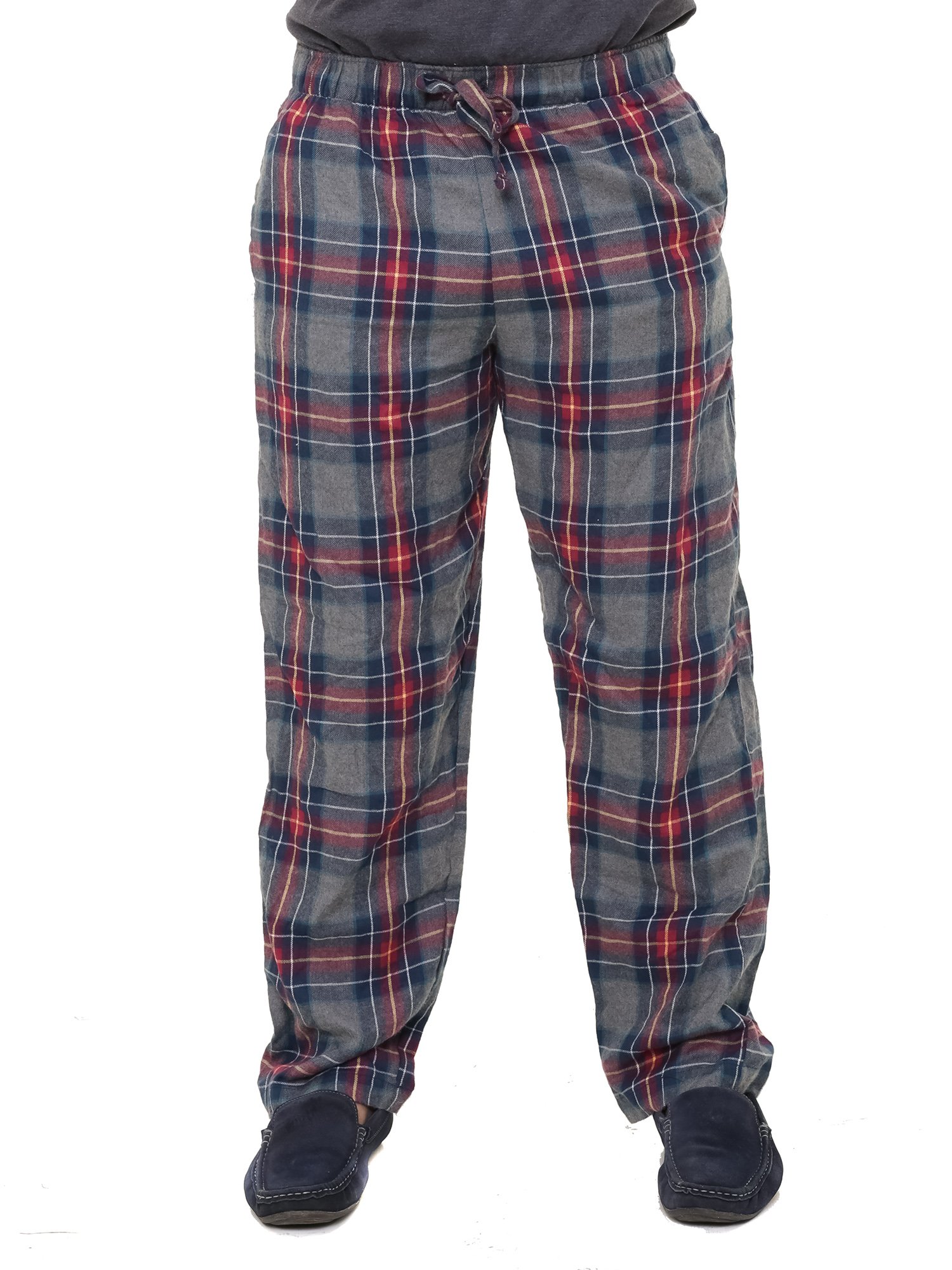twist Men's Checked Cotton Night Pyjama Pants (Grey and Red)-picture-17