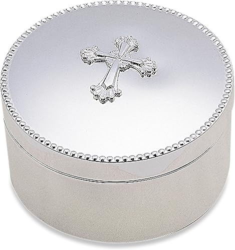 Reed And Barton Abbey Cross - Caja de recuerdos con placa plateada, 0.85 libras, metálico