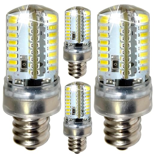 HQRP 4-Pack 7/16 110V LED Light Bulbs Cool White Сompatible with Brother LS-2125 / LS-2125b / LS-2125i / LS-2129 / LS-2130 / LS-2150 / LS-2160 Sewing Machine