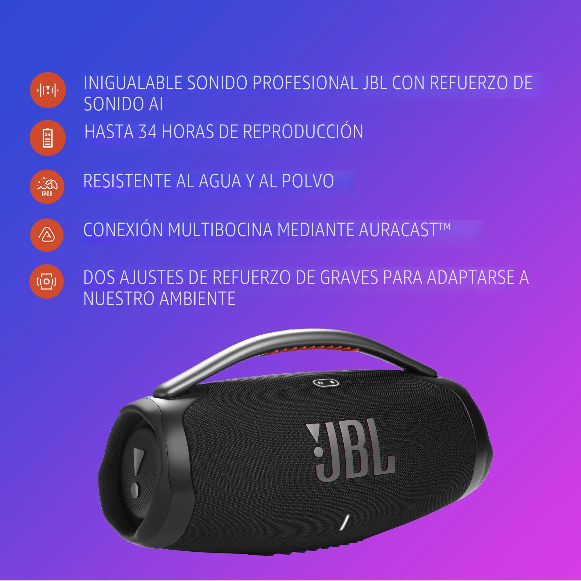 Amazon.com: JBL Boombox 4 - Altavoz portátil impermeable más