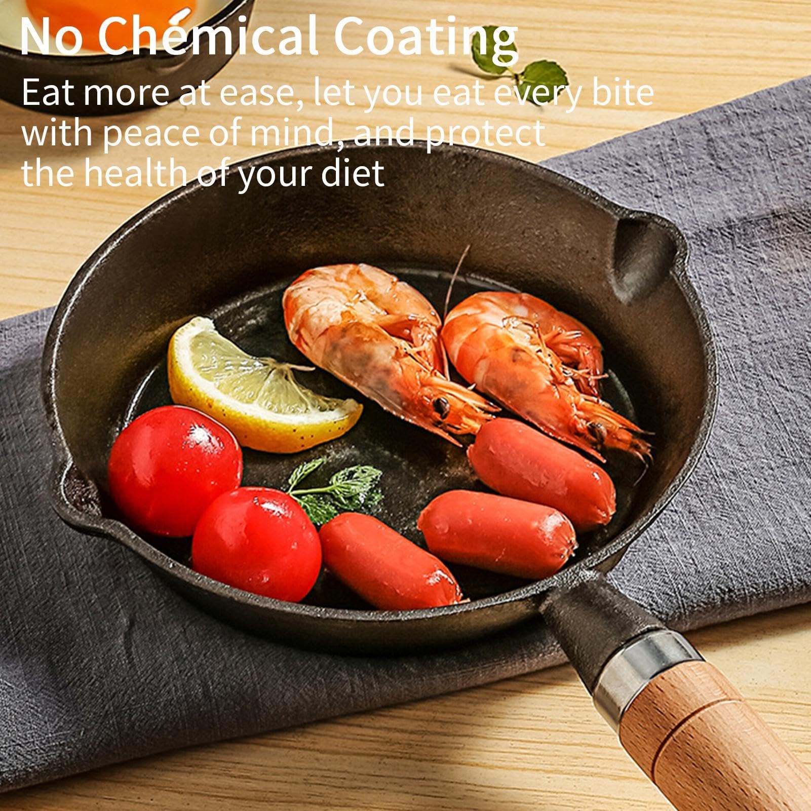 Set 3 Padelle In Granito Antiaderenti - 20,24,28 Cm Con Manico Staccabile In Legno - Foto 9