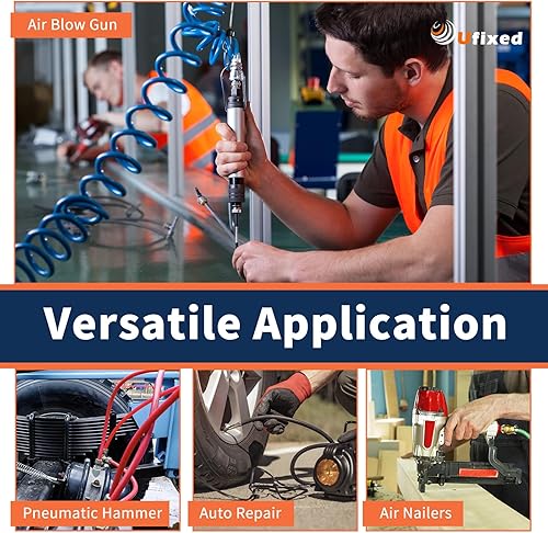 Miniatura 3 de Ufixed Divisor de manguera de aire de 3 vías no óxido Acoplador 14 NPT rojo, divisor de compresor de aire a prueba de fugas múltiple colector de