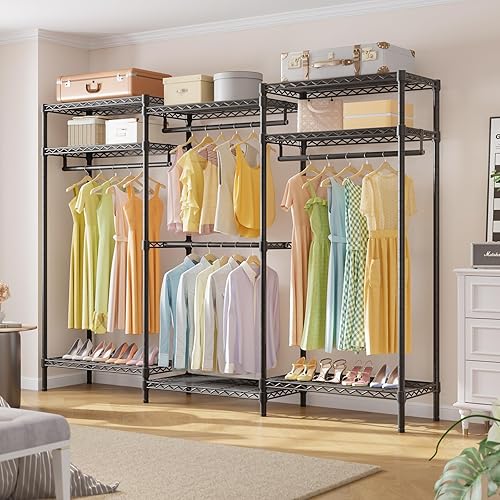 Miniatura 2 de VIPEK V5i Plus - Perchero de alambre resistente para colgar ropa, armario grande independiente, armario de metal con estantes ajustables para
