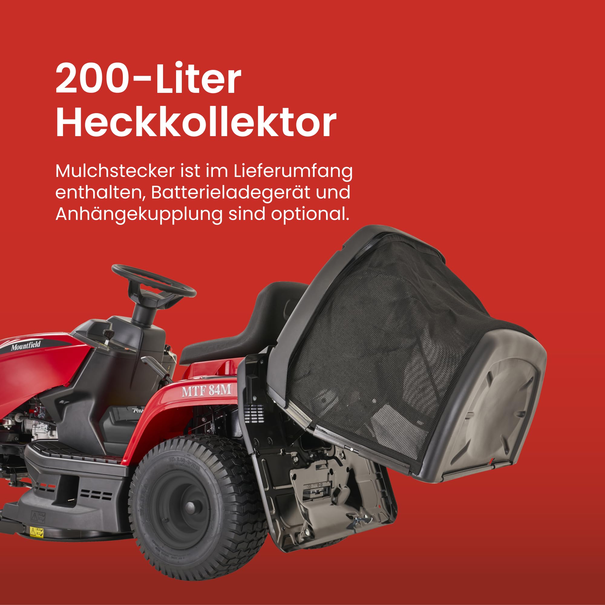 STIGA MTF 84M Aufsitzmäher, 352 cm³, 84 cm, 200 l – Schaltgetriebe, 7 Schnitthöhen (25–80 mm) – Rasenflächen bis 3.000 m²