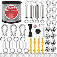 Vista 1 de 1/8" de cable de alambre, tensores para cables de alambre, cable de acero inoxidable 304, kit de tensor M5, tensor de cable de alambre