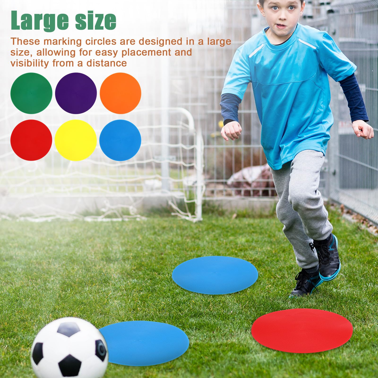 COHEALI 18 Farbige Kunststoff Spielfeldmarkierungsscheiben für Fußballtraining Verschleißfest und Flexibel für Sporttraining und Unterrichtsaktivitäten