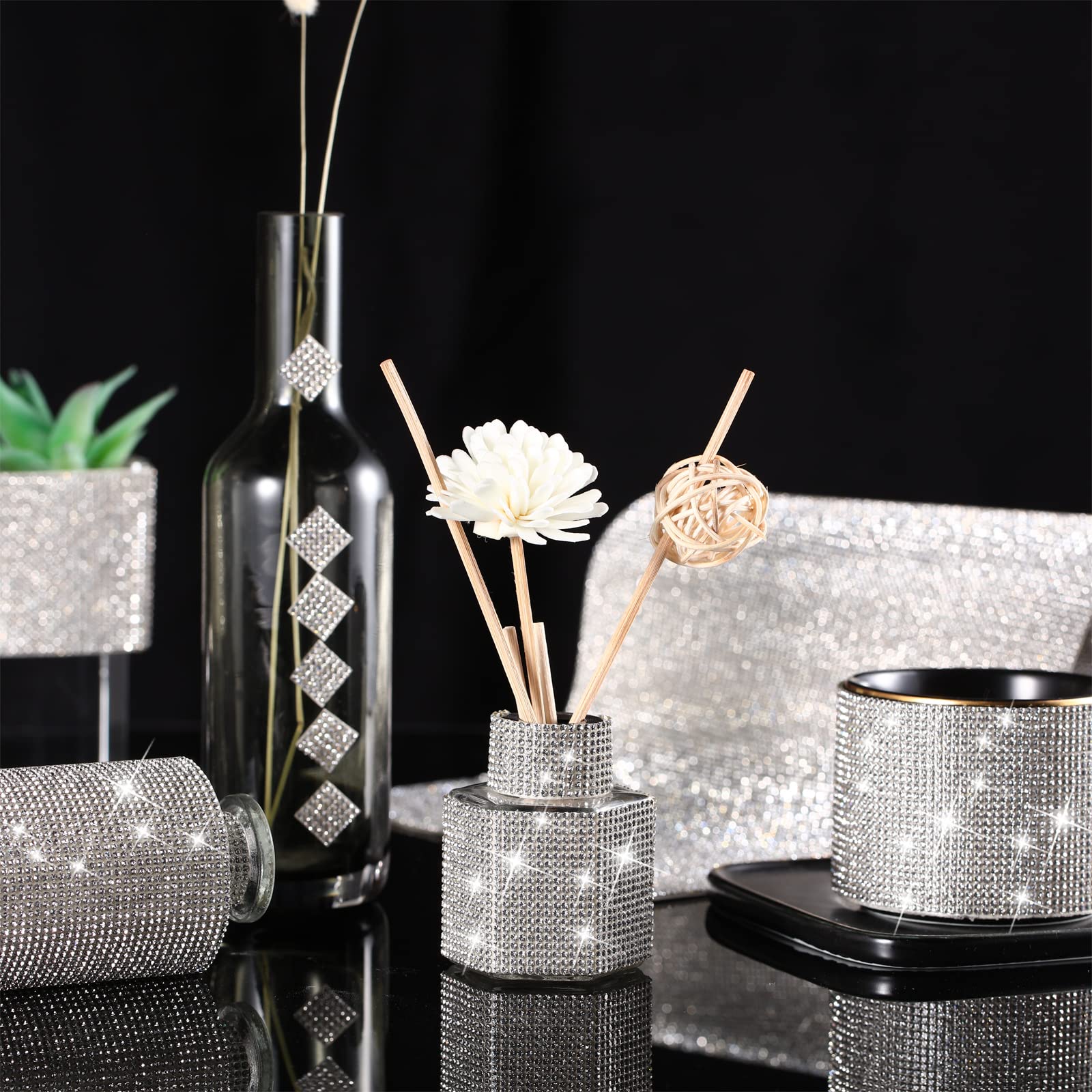 81.000 pezzi di strass di cristallo di strass di 2 mm, autoadesivo di cristallo di strass di strass di cristallo per decorazione auto, abbigliamento, artigianato fai da te, 180 x 18 cm (bianco)