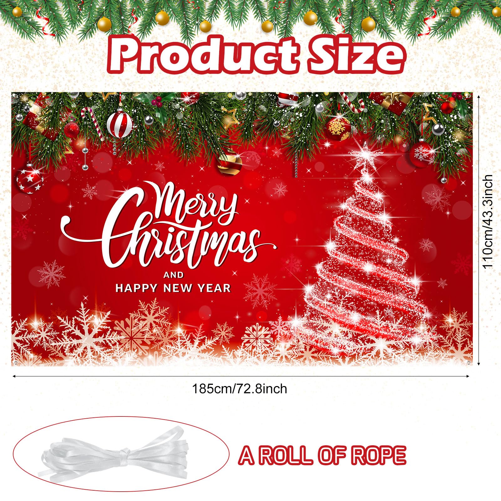 Aoihrraan 3,5x2,5m Christmas Shop Backdrop Xmas Gifts Store