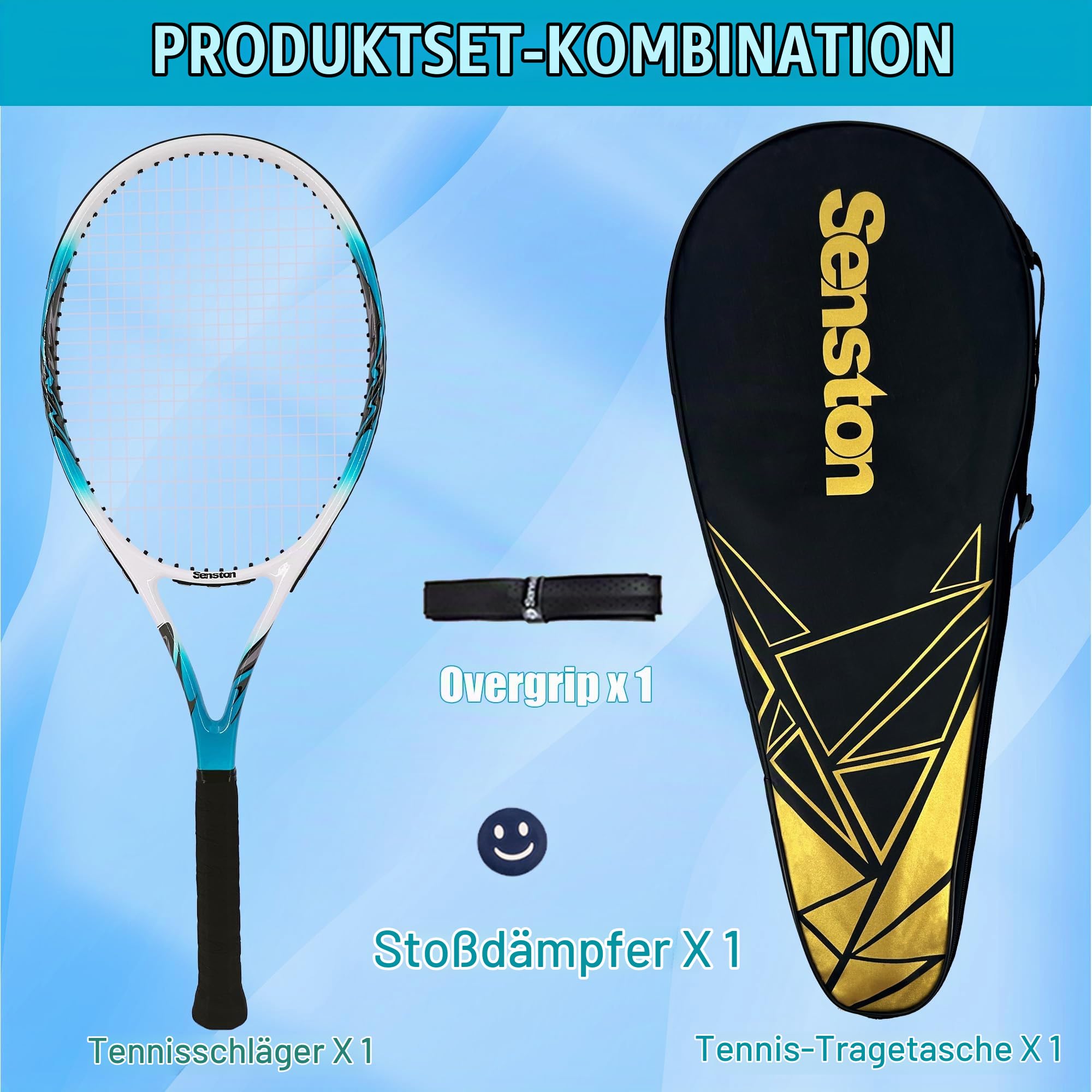 Senston Tennisschläger 68,6cm / 27'' Training Tennis Racket für Damen Herren