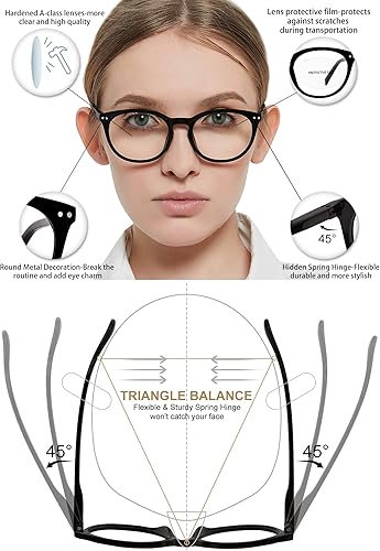 Miniatura 110 de MARE AZZURO Womens Reading Glasses Round Readers Female 0 1.0 1.25 1.5 1.75 2.0 2.25 2.5 2.75 3.0 3.5 4.0 5.0 6.0 (Red 250)