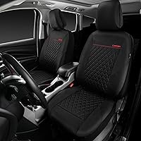 Vista 2 de CAR PASS Funda de asiento de cuero acolchada para dos asientos delanteros, universal, impermeable, de lujo, de PU premium, de vinilo