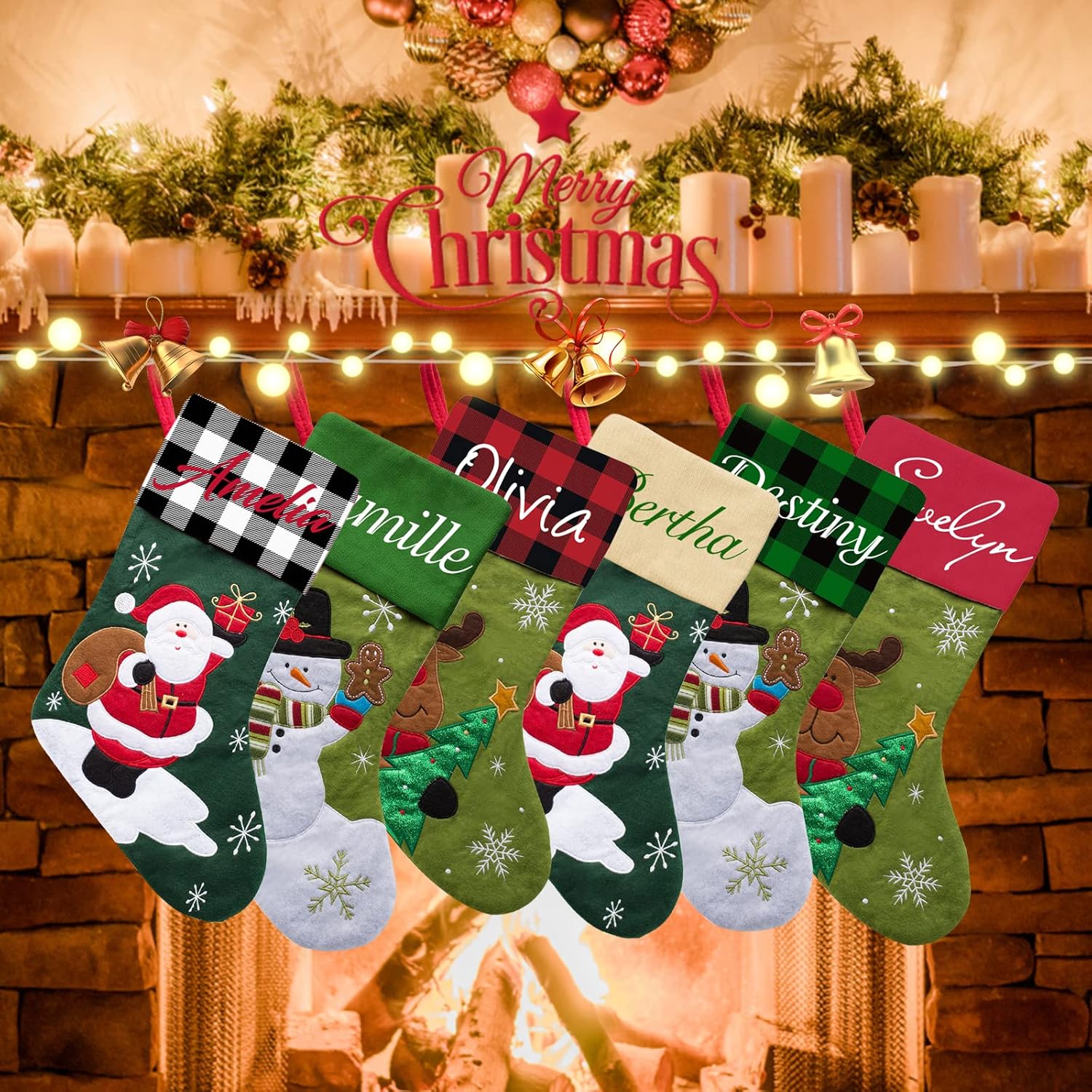 Personalized Christmas Stockings 2 Pack Custom Christmas