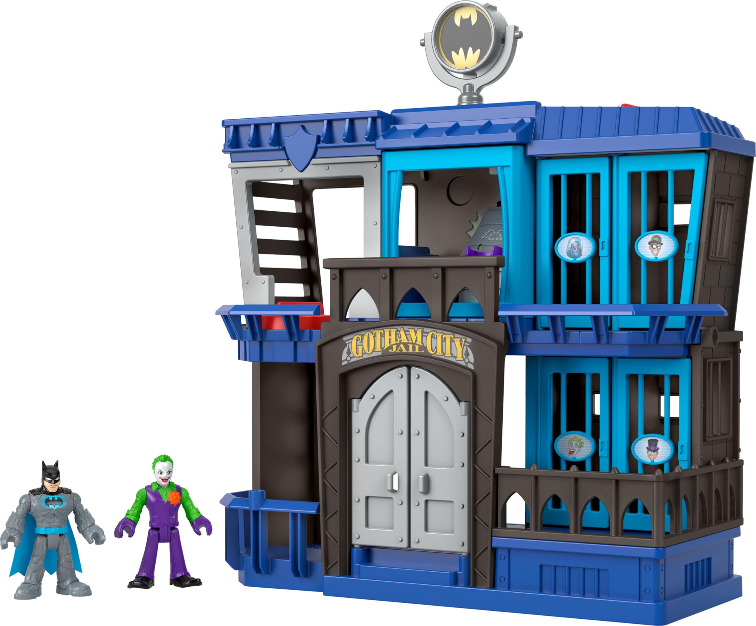 Imaginext DC Super Friends Batman Toy Gotham City Jail Recharged Playset for Preschool Pretend Play Kids Ages 3+ Years, HHP81