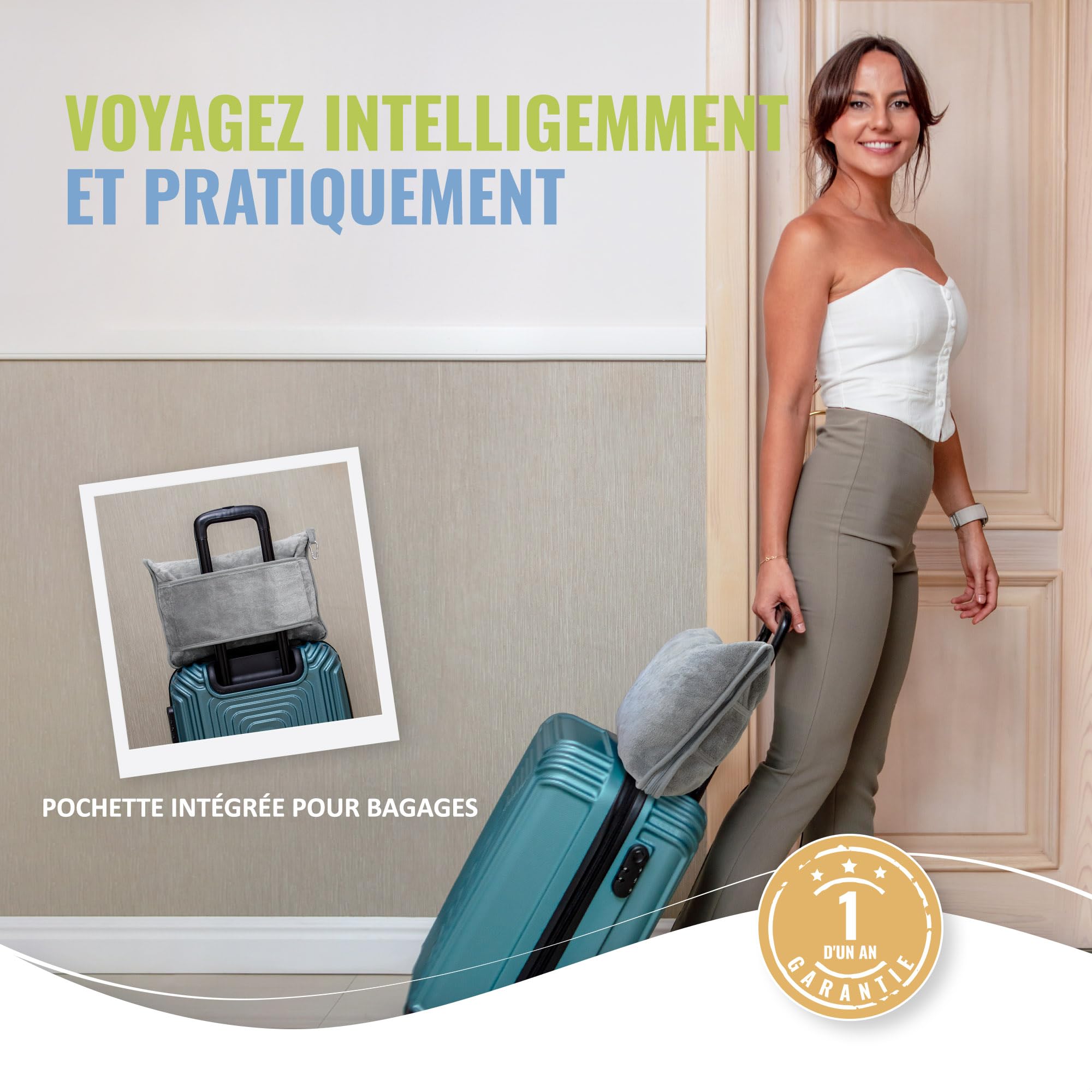 Couverture de voyage en jacquard polyester compacte avec
