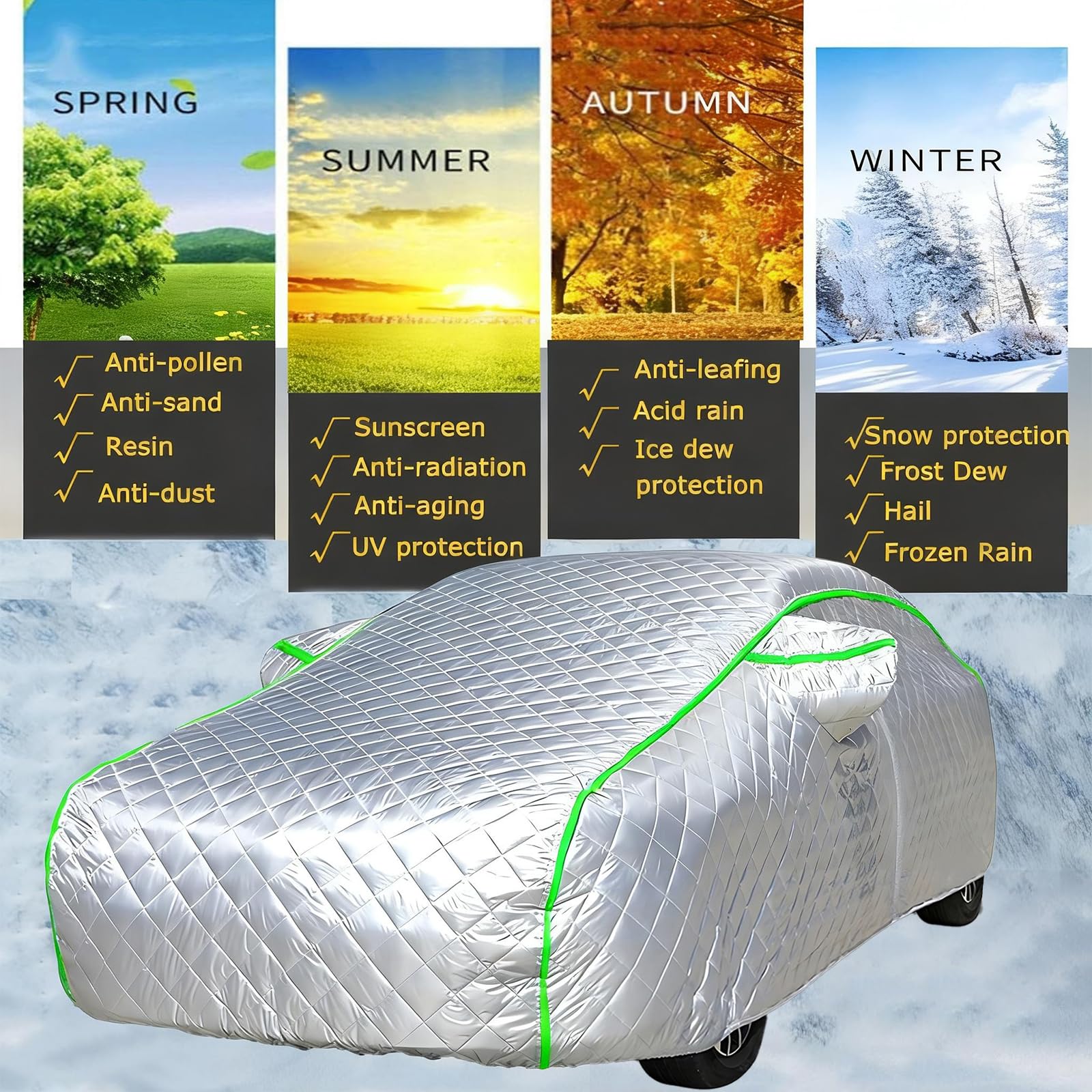Hagelschutzplane Auto Für Kia K4 Hatchback (2025-Present), Hageldecke Auto,hagelschutz, Autoabdeckung Wasserdicht Atmungsaktiv,Schutzhülle Outdoor mit Reflektorstreifen ef298g