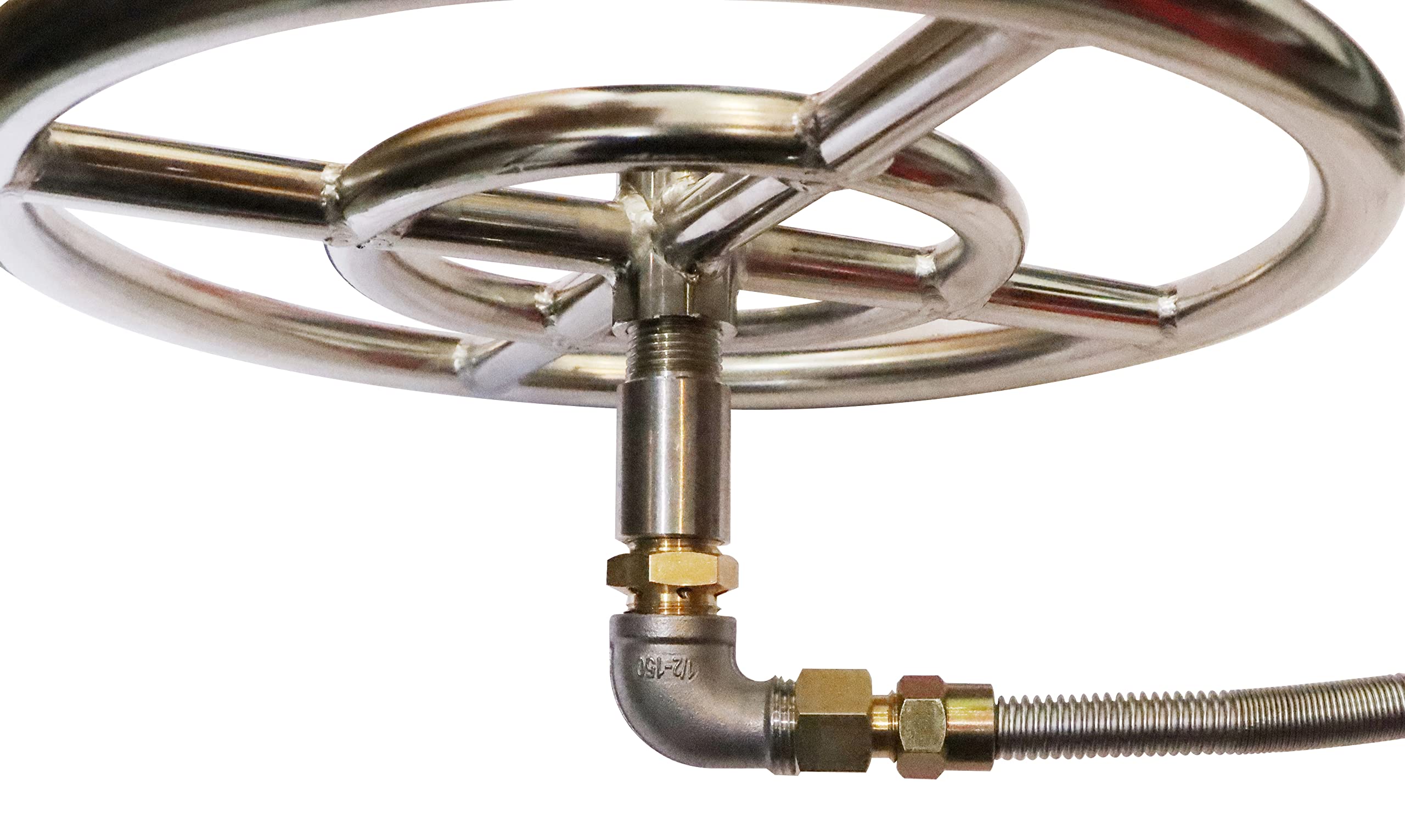 Meter Star Komplettes Propan-Feuer-Set, Gas-Steuerventil von Schornsteinteilen, komplettes System inklusive Reglerventil, Schlauch, 12-Zoll-Feuerring, Ventil: