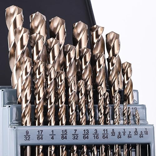 Miniatura 8 de Juego de brocas de cobalto de 5/16 pulgadas (10 piezas), brocas M35 totalmente rectificadas con 5% de cobalto para metales endurecidos, acero