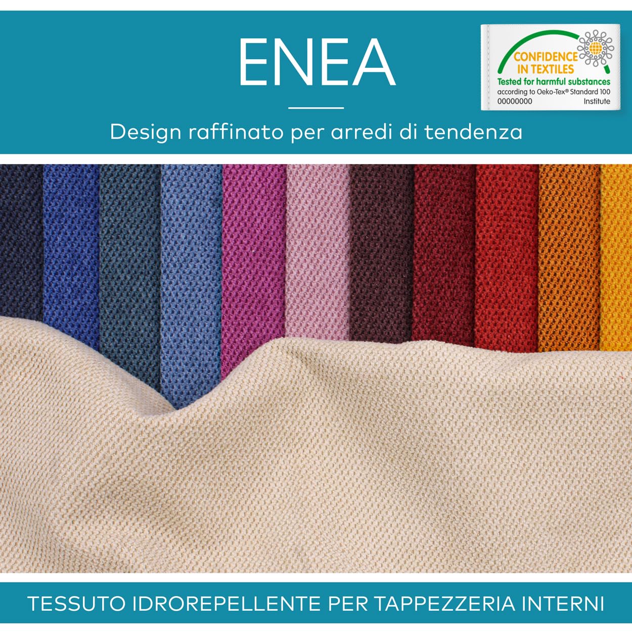 DESHOME Enea 30 Meter Sofastoff, wasserabweisend, strapazierfähige Stoffe und Stoffe als Meterware für Sofas, Stühle, Kissen, Innenpolster schwarz