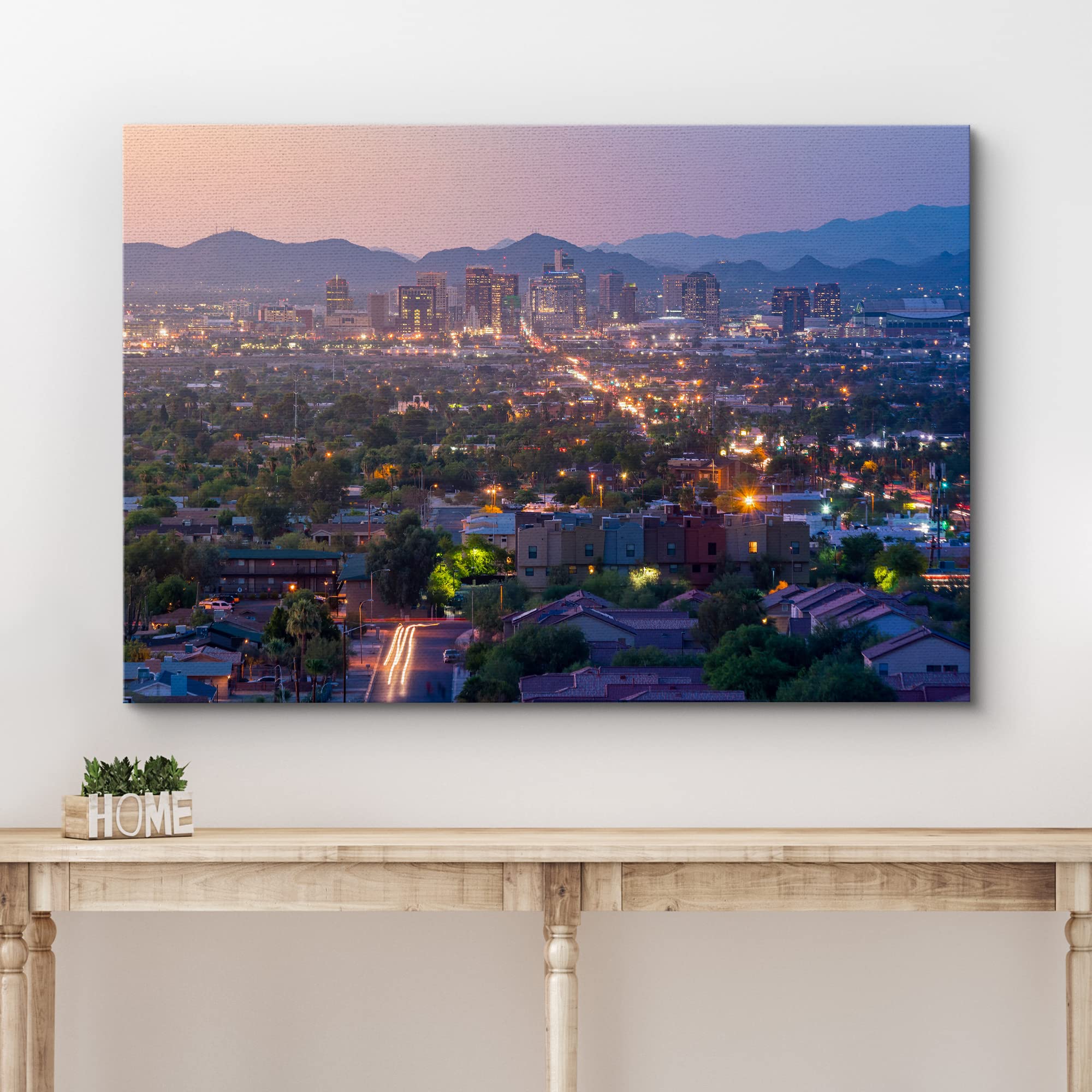 Amazon.com: wall26 Canvas Print Wall Art Aerial View of Downtown