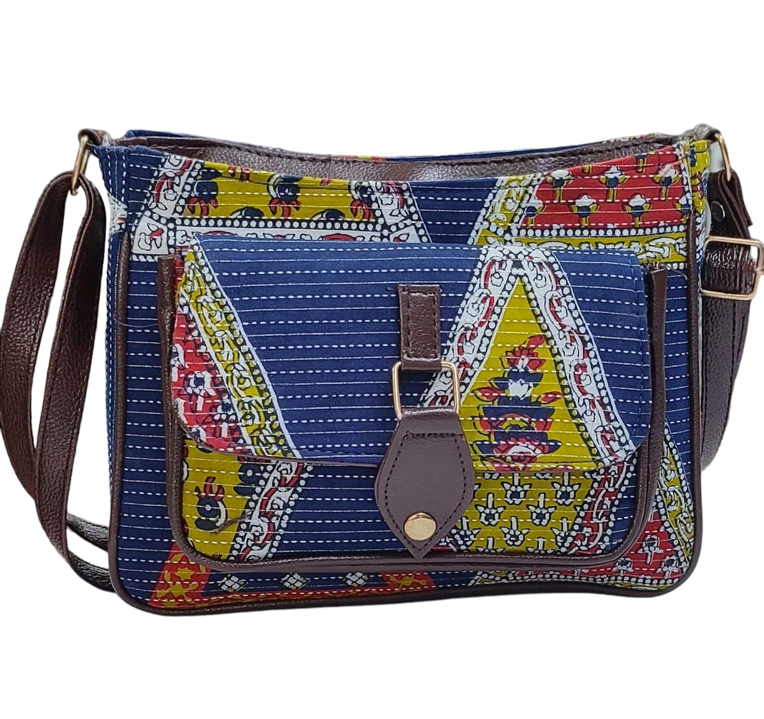 SHIVKARI Womens Ladies Ikkat Cotton Fabric Classical and Fashionable Flap Duffle, Cross-Body Bags With Adjustable Shoulder Strap Sling Bag - Multicolor (B0CKW5LLSZ) Amazon Price History, Amazon Price Tracker