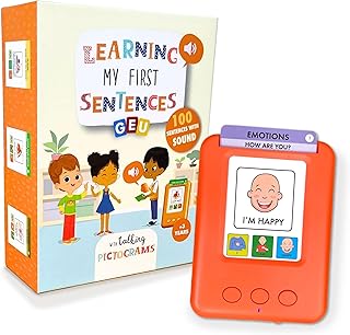 Learning Ressources | Pictogramme Autisme | Apprendre L'Anglais | Carte Parlante Montessori avec des Pictogrammes | Learning My First Sentences - Editorial GEU (Anglais)