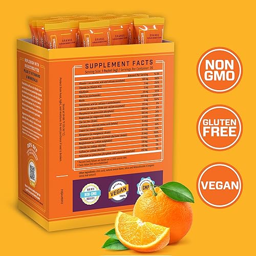 Miniatura 5 de KEY NUTRIENTS Paquetes de electrolitos multivitamínicos en polvo, naranja picante después del entrenamiento y recuperación, paquete de 20 paquetes