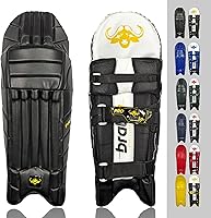 BratlaSportingGoods Pro Adult Cricket Batting Pads Leg Guards - Ambidextrous PVC Protection, Dual-Density Foam, Multi-Color