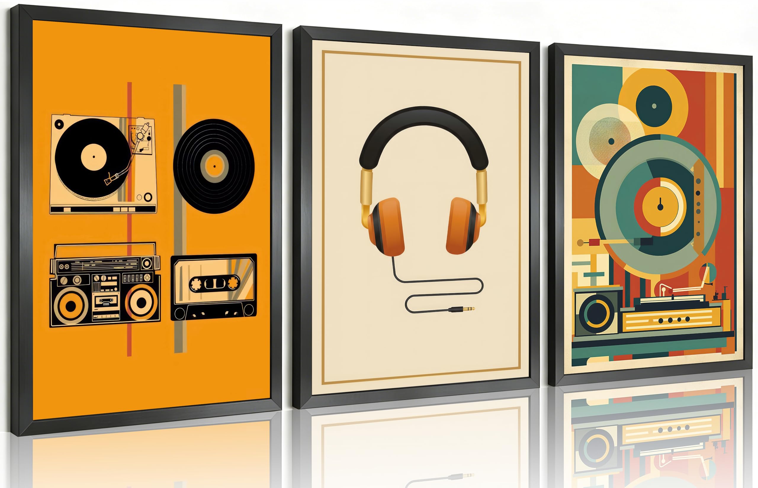 Photo 1 of WEZEIIU Vintage Music Canvas Wall Art Set