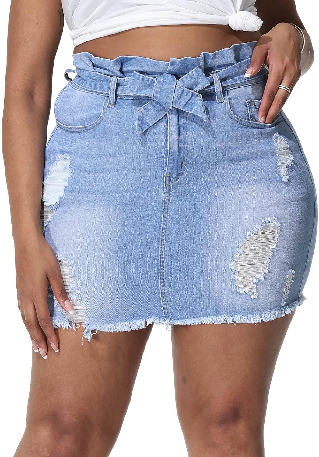 ALLEGRACE Plus Size Denim Mini Skirt for Women Nigeria Ubuy
