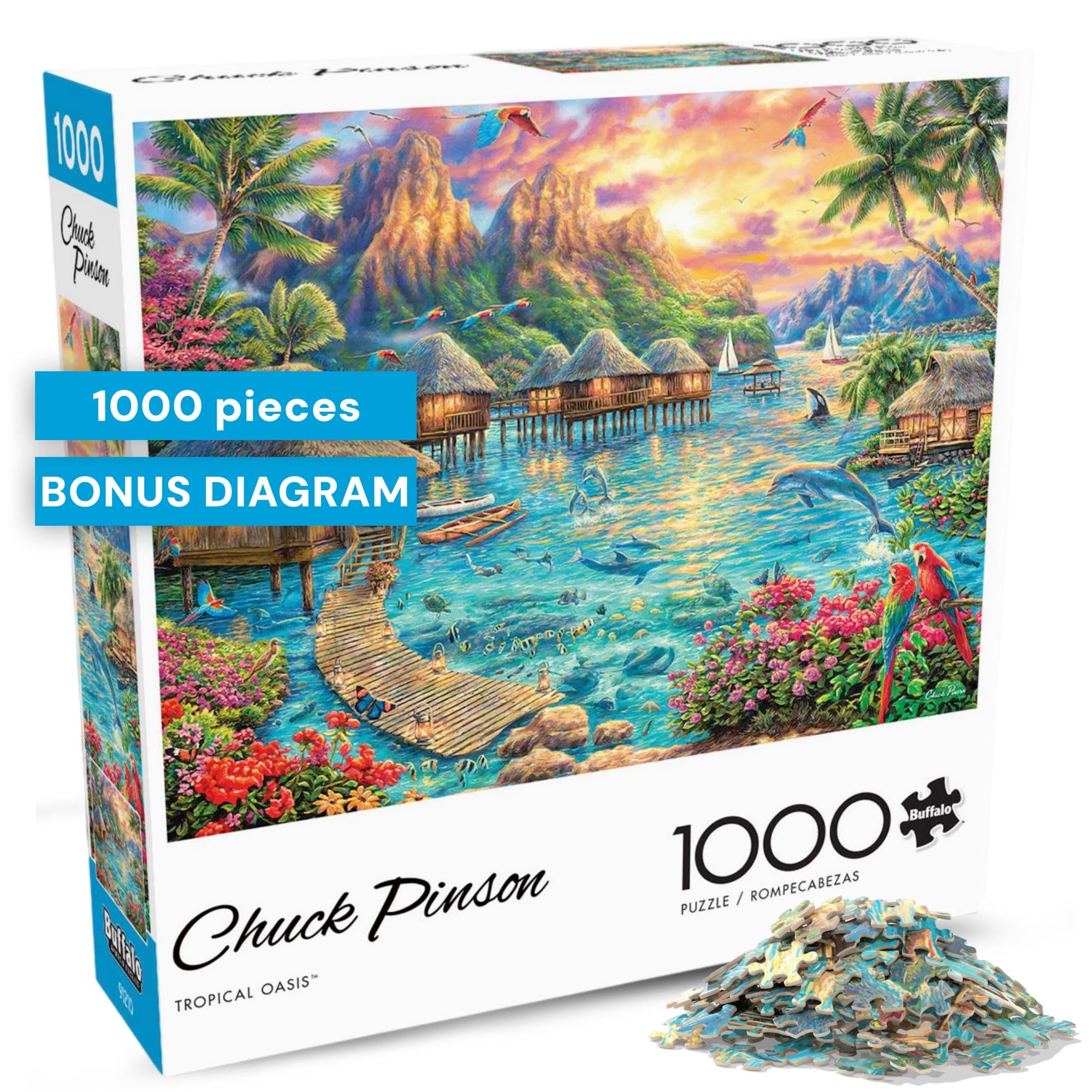 Amazon.com: Buffalo Games - Chuck Pinson - Tropical Oasis - 1000 Amazon.com: Buffalo Games - Chuck Pinson - Tropical Oasis - 1000