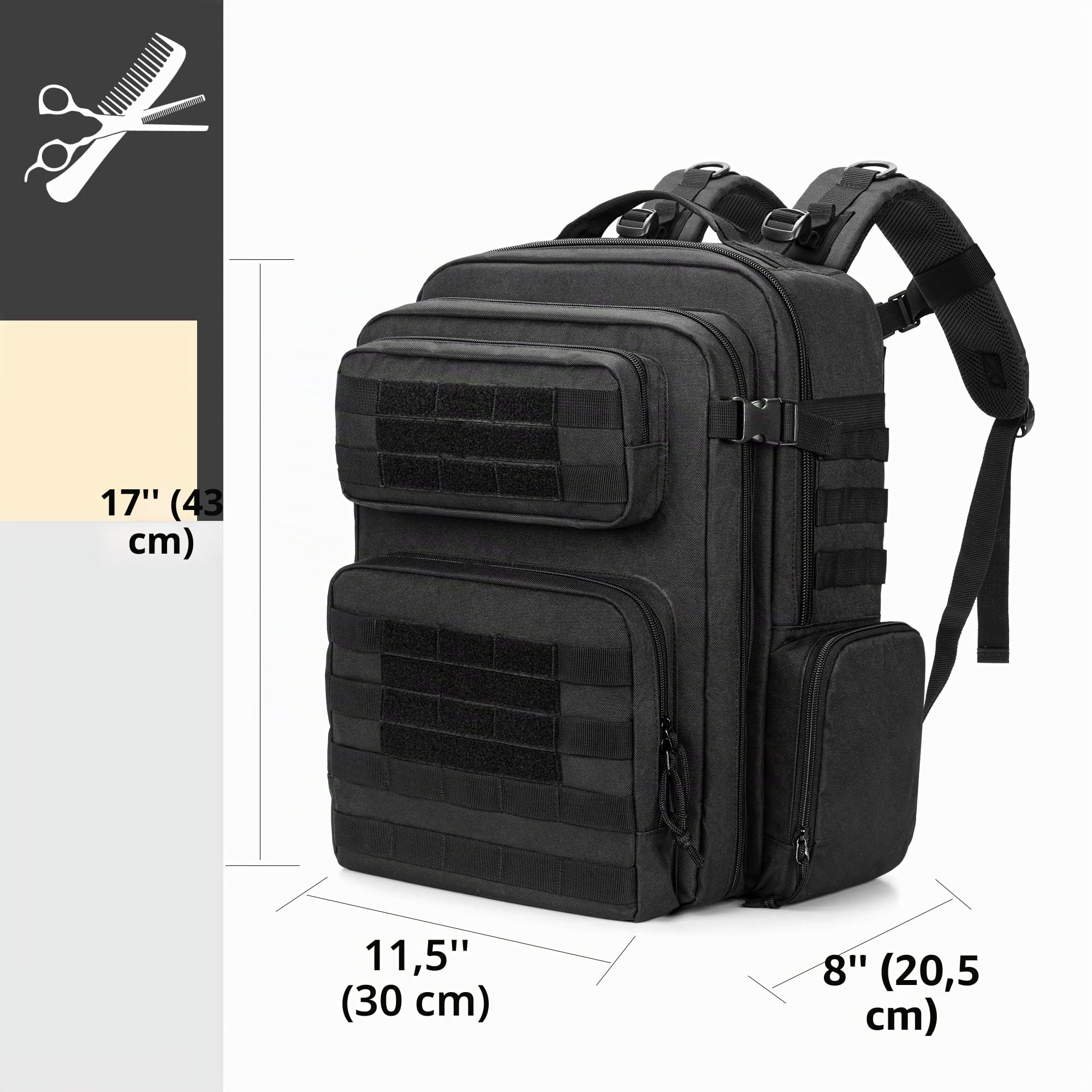 BAFASO Zaino da Barbiere, Borsa da Parrucchiere per Strumenti per Styling, Attrezzi (Solo Borsa), Nero